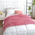 thumbnail image 5 of Throw Fleece Blanket for Couch - Super Soft Cozy Throw Blanket for Women,3D Striped Lightweight Blanket, All Seasons Flannel Blanket for Bed, 40x60 Inches, Pink, 5 of 6