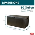 thumbnail image 3 of Keter Springwood 80 Gallon Durable Resin Outdoor Deck Box Storage Organizationn, Brown, 3 of 11