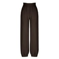 thumbnail image 3 of Plebaso Womens Casual Pants Elastic Bottom Loose Wide Leg Pants Smocked High Waist Trousers with Pockets, 3 of 8
