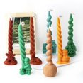 thumbnail image 3 of Molde de silicona para Vela, accesorio con forma de varilla larga en espiral, fácil de desmoldar, perfumado, columna giratoria, Papá Noel, alce, decoración navideña, 3 of 4