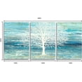 thumbnail image 2 of HFDF Teal and Blue Canvas Wall Art White Tree Paintings with Gold Foil 3 Pieces Landscape Pictures for Living Room Bedroom Bathroom Decor 12x16inch Framed, 2 of 3