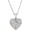 Silver, variant on Zephyriana Split Heart Full Pave CZ Pendant Necklace for Women | Interlocking Two Piece Charm, Center Accent Stone, Minimalist Romantic Everyday Jewelry