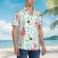 thumbnail image 5 of Xecao Cute Flamingo print Hawaiian shirt - a stylish short-sleeve button-down for men, perfect for casual beach and tropical outings., 5 of 9