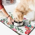 thumbnail image 2 of Floral Dog Food Mat – Absorbent Botanical Feeding Mat, Non-Slip Water Bowl Mat, Easy to Clean, 17x30in Pet Feeding Rug, 2 of 7