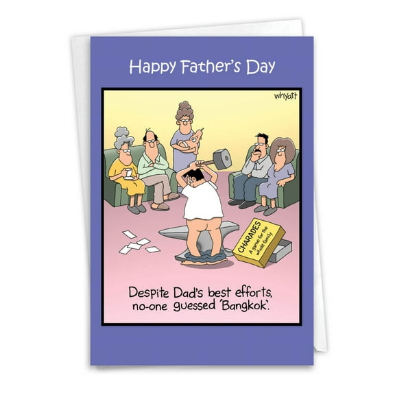 NobleWorks Hilarious Father's Day Greeting Card with 5 x 7 Inch Envelope (1 Card) Dad Bangkok 0128