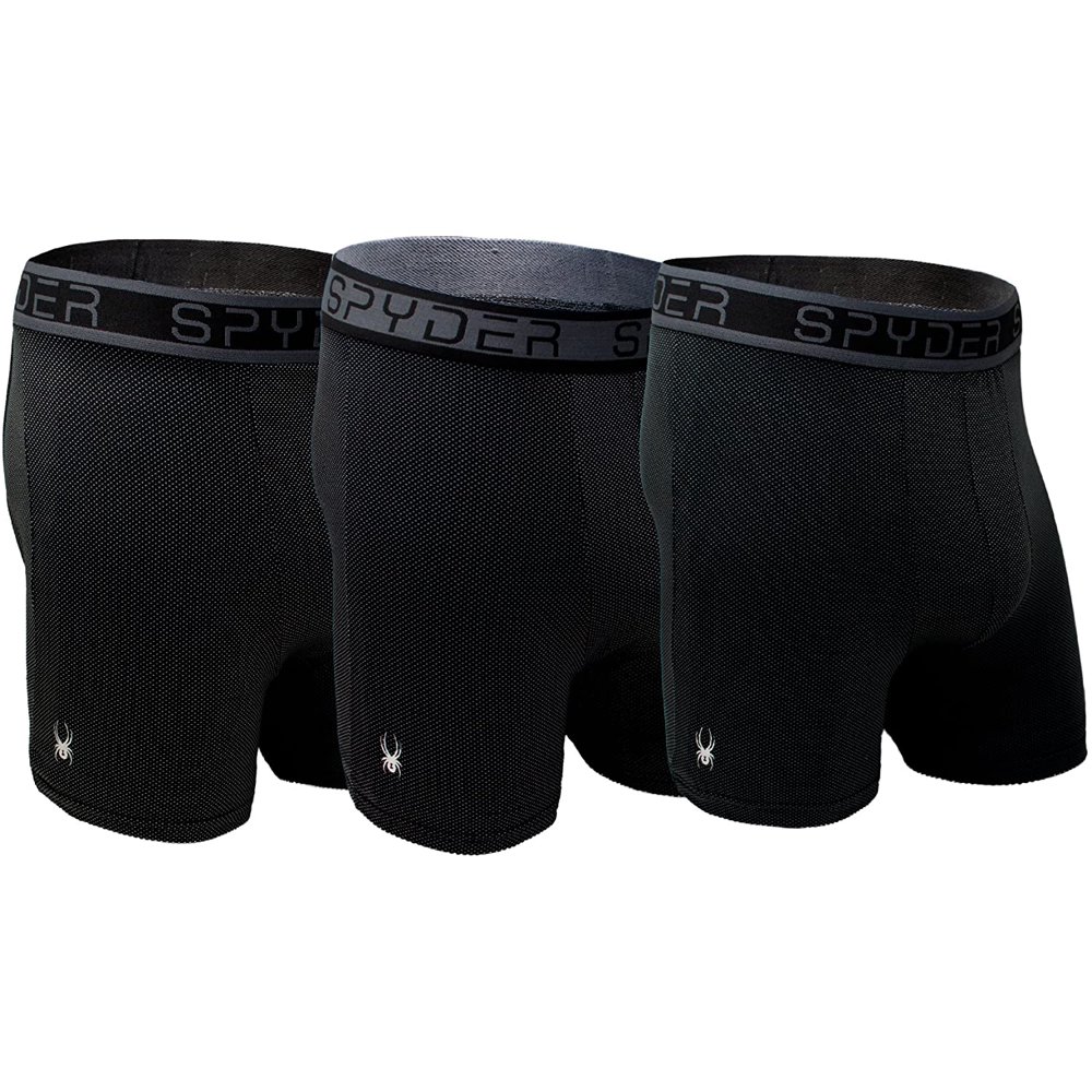 Spyder Spyder Performance Mesh Mens Boxer Briefs Sports 3 Pack for Men Black L