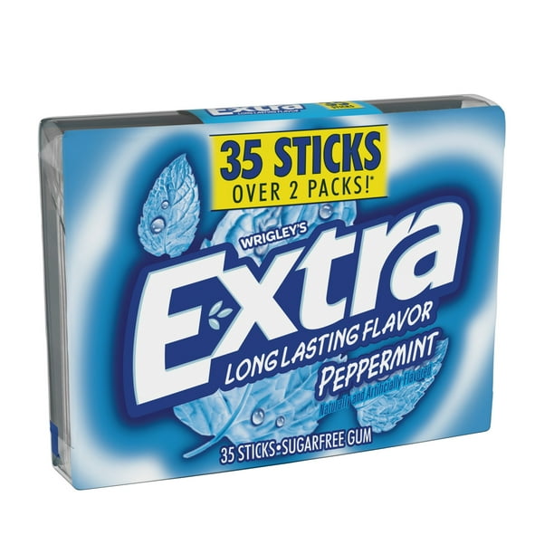 Extra Gum Peppermint, Sugarfree Chewing Gum, Mega Pack, 35 Sticks
