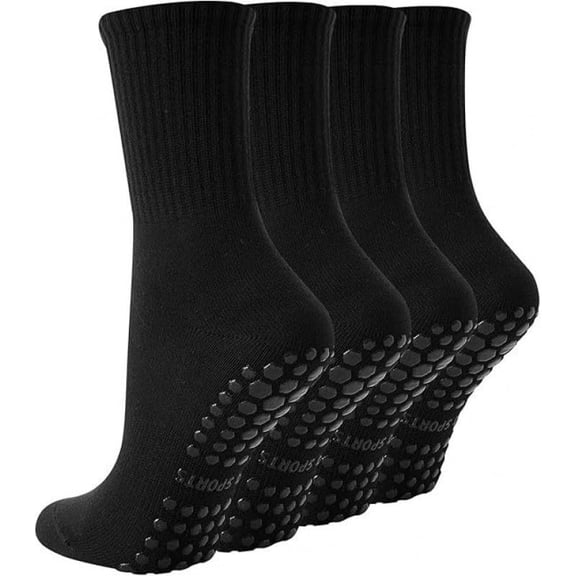 UZMOG Pilates Yoga Socks for Women/Men , Non Slip Grip Socks Crew Grippy Socks with Grips