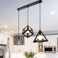 thumbnail image 1 of Lámpara colgante de metal negro de 3 luces con casquillo E27, estilo industrial geométrico elegante, 1 of 1