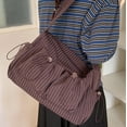 thumbnail image 2 of gcong Stylish Plaid Shoulder Bag Large Capacity Textured Crossbody Purse For Autumn Winter Daily Fashion Tote, 2 of 4