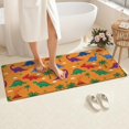 thumbnail image 4 of Orange Dinosaur Volcano Pattern Bathroom Rugs Mat,Non Slip Microfiber Bathroom Rug,Rubber Backing,Soft Bathroom Mats for Bathroom Floor,Tub and Shower,60x24in(150x60cm), 4 of 5