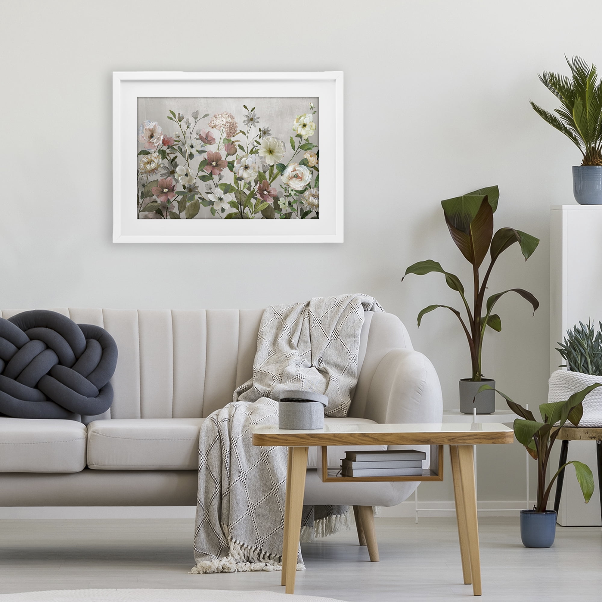 Stupell Industries Garden Meadow Arrangement White Framed Print Under Glass, design by Nan