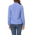 thumbnail image 4 of Allegra K Women's Printed Long Sleeve Piped Button Down Shirts, 4 of 7