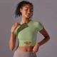 thumbnail image 2 of Camisas de Yoga, Top corto, camisas de manga corta para mujer, ropa deportiva de Yoga, camisetas de entrenamiento, chaleco de Fitness, Top ajustado de entrenamiento para correr, 2 of 6