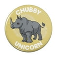 thumbnail image 1 of Chubby Unicorn Rhino Rhinoceros Pinback Button Pin, 1 of 4