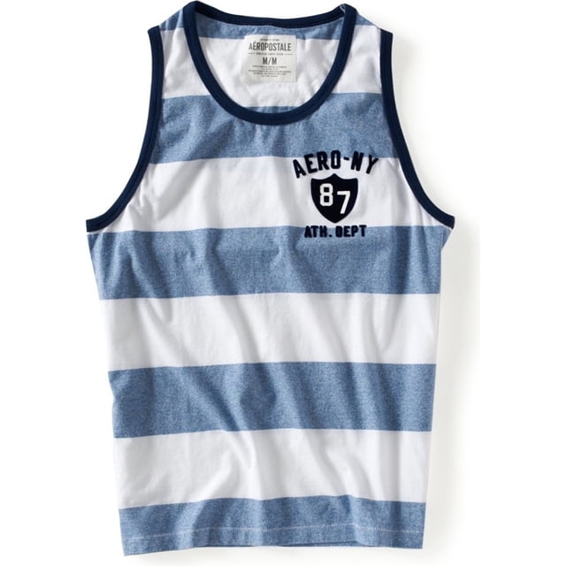 Aeropostale - Camiseta sin mangas para hombre Aero 87 Stripe, azul, grande