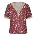 thumbnail image 4 of GaThRRgYP Womens Plus Size Tops Short Sleeve,Women's Fashion Spring and Summer Floral Printing Short Sleeve V-Neck Blouses & Shirts, 4 of 9