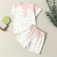 thumbnail image 5 of WOYY Kids Girls Summer Outfits Ice-Cream Print Short Sleeve T-Shirt Shorts Set, Sizes 2-12, 5 of 5