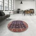 thumbnail image 4 of Ahgly Company Machine Washable Indoor Round Industrial Modern Khaki Rose Pink Area Rugs, 4' Round, 4 of 7