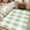 Light Green White, variant on Aqua White Buffalo Check Round Rugs 4ft, Farmhouse Plaid Modern Geometric Non Slip Washable Rug Runner, Low Pile Indoor Floor Carpet Mat Bathroom Rugs for Living Room, Bedroom, Kids Room
