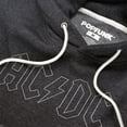 thumbnail image 2 of ACDC Back In Black Unisex Adult Slim Fit Pull-Over Heather Hoodie, Charcoal, X-Large, 2 of 5