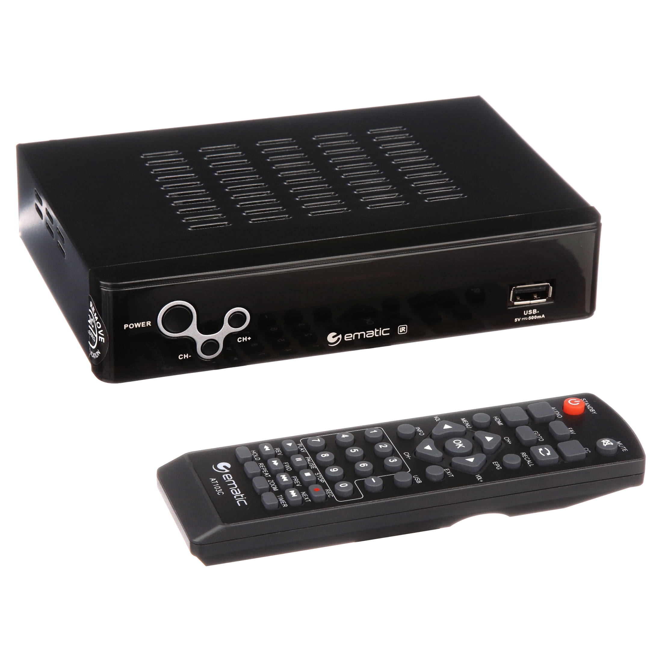 Ematic AT103C Digital Converter Box with Recorder and LED Display