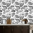 thumbnail image 5 of Peel and Stick Wallpaper Canvas Contact Paper meat seamless drawing Hand drawn beef steak pork ham Self Adhesive and Removable 17in x 118in, 5 of 8