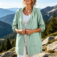 thumbnail image 6 of Womens Waterproof Raincoat Lightweight Rain Jacket Trench Coat Hooded Breathable Windbreaker With Pockets for Outdoor Hiking, 6 of 9