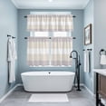 thumbnail image 3 of Gray Beige Stripe Kitchen Curtains Sets for Windows 36 Inch Length, Modern Art Horizontal Striped Rod Pocket Window Treatments Tier Curtains and Valances Set for Bedroom/Bathroom, 3 of 8