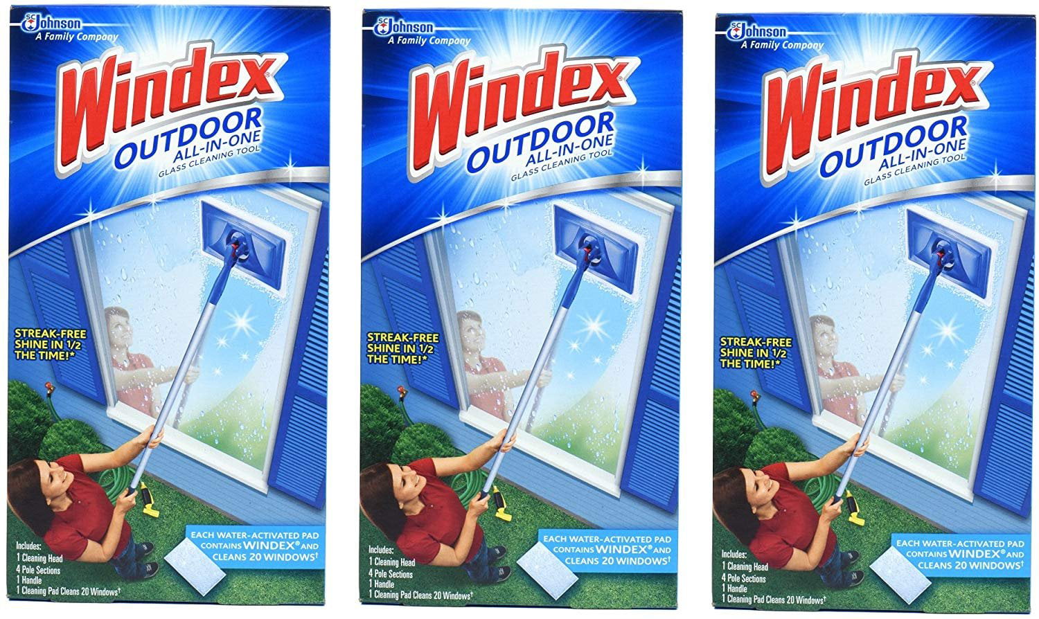 Windex Outdoor All-In-One Glass & Window Cleaner Tool Starter Kit