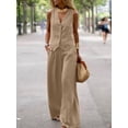 thumbnail image 1 of ZANZEA-Conjunto de 2 piezas para mujer, chaleco elegante sin mangas con cuello en V, camisetas sin mangas, pantalones de moda, trajes de gran tamaño, 1 of 5