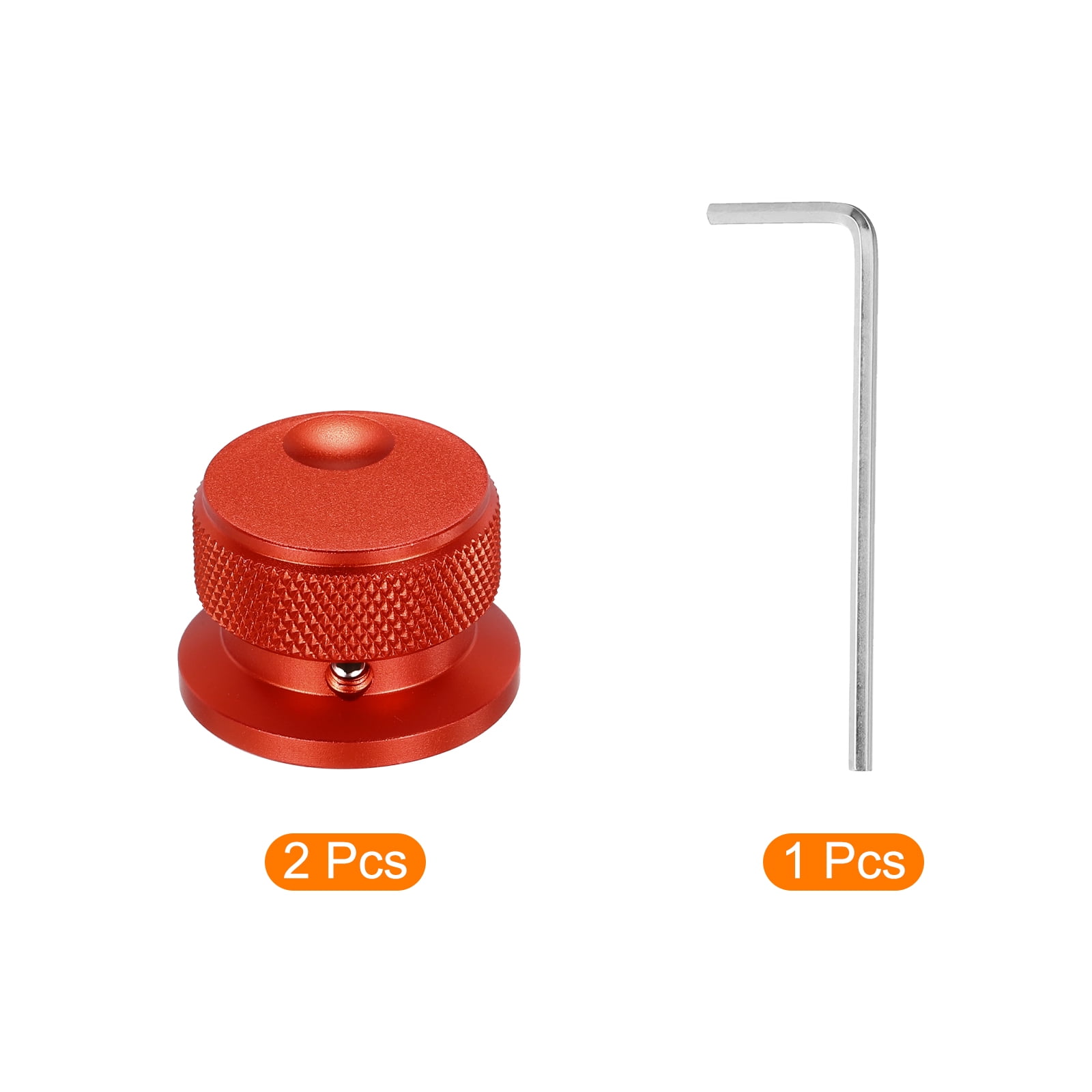 2 Pcs Aluminium Potentiometer Knobs, 1/4" (6mm) Universal Volume Tone Control Knobs with Oval Groove Indicator, 4/5" Red(30x20mm)