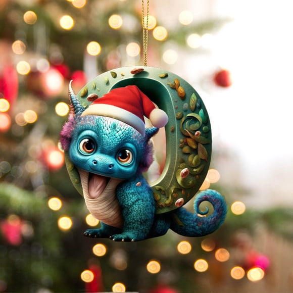 Xihbxyly Colgante Navideño de Dinosaurio, Adorable Adorno para Amantes de Los Perros, Ideal para El Árbol de Navidad, Regalo para Amantes de Los Perros, Decoración Caprichosa para El Hogar, Acrílico