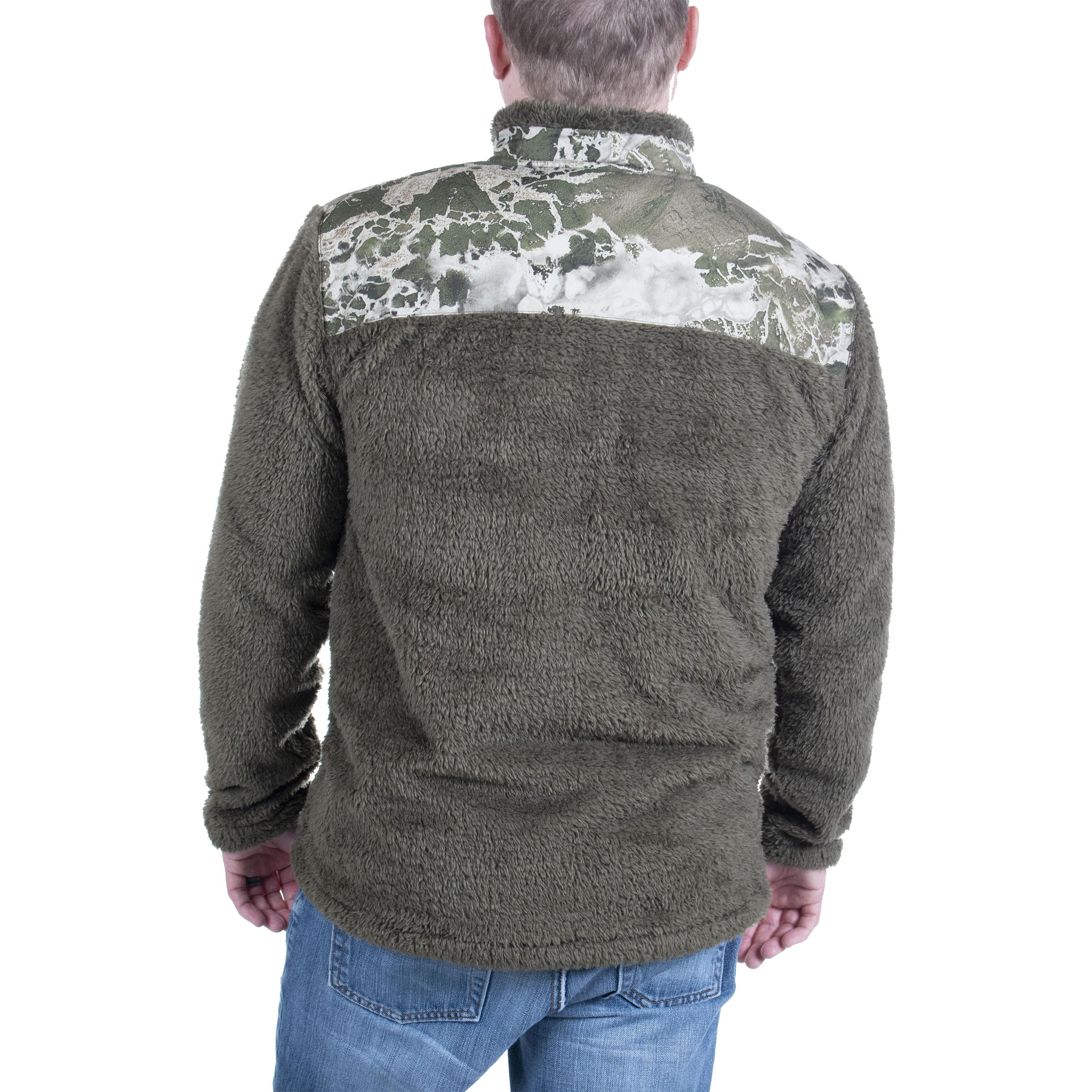 Realtree Men's Sherpa 1/4 Zip Pullover, Realtree Wav3X, Size Small