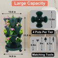 thumbnail image 4 of Whole Sale Deals Smart Space Vertical Planter 4-Tier Tower with Bonus Wheels - Mobile Gardening Pots for Indoor/Outdoor Flowers, Vegetables & Succulent Plants, Green, 4 of 8