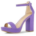 thumbnail image 1 of Unique Bargains Women's Open Toe Platform Ankle Strap Chunky Heel Sandals, 1 of 6