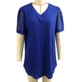 thumbnail image 1 of Blusa Nikou Camisa de Manga Corta con Cuello en V y Encaje para Mujer, 1 of 2