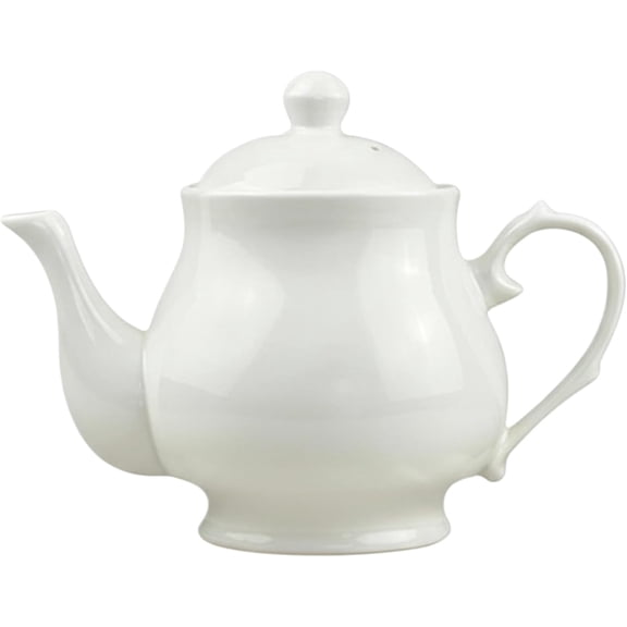 Tea Pot Ceramic Teapot, Gooseneck Kettle White Porcelain Teapot with Lid, Lotus Tea Pot Coffee Pot Portable Tea Pots for Home and Office 450 Ml