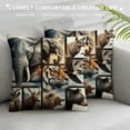 thumbnail image 3 of JEUXUS Pillow Case Wild Animal Super Soft Cozy Elephant Tiger Deer Wolf Bear Lion Leopard Giraffe Fox Plush Pillowcase White, 3 of 5