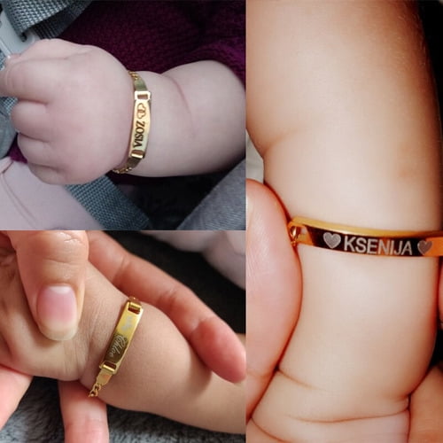 Baby Names I|custom Baby Name Bracelet - Stainless Steel Gold Charm For Kids