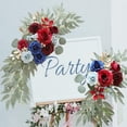thumbnail image 3 of Abbraccia 2 Pieces Wedding Arch Flowers Welcome Sign Decoration Corner Flowers Artificial Flowers for Ceremony Birthday Window Ornament Red, 3 of 8