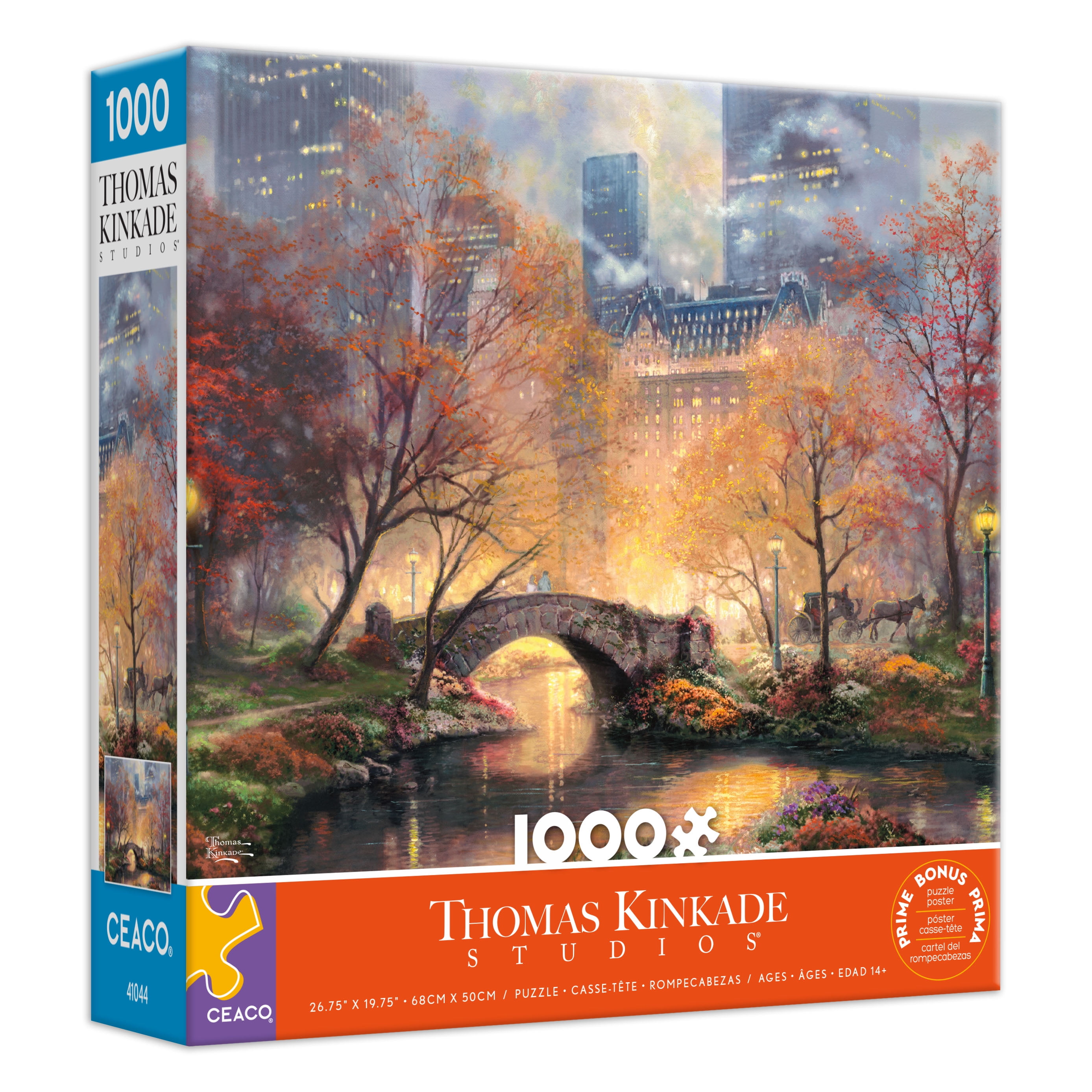 Puzzle en bois de 1000 pièces Ceaco Thomas Kinkade Central Park en automne pour adultes à partir de 14 ans