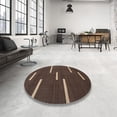 thumbnail image 4 of Ahgly Company Machine Washable Indoor Round Contemporary Brown Area Rugs, 3' Round, 4 of 7