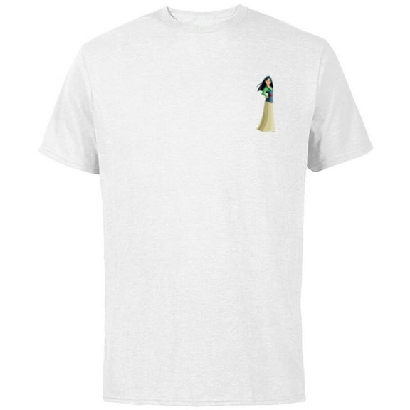 Disney Princess Mulan Small Print - Short Sleeve Cotton T-Shirt for Adults - Customized-White