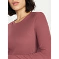 thumbnail image 4 of Avia Women's and Women's Plus Rib Seamed Long Sleeve Tee, Sizes XS-4X, 4 of 5