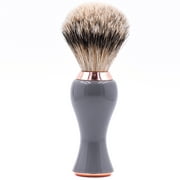 Parker Safety Razor – Brosse de rasage en poils de blaireau gris et rose de qualité supérieure avec support