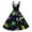 ZCB 3 Black, variant on Mardi Gras Outfit Women Sleeveless Knee Length Retro A Line Flared Swing Formal Prom Party Dress Black M