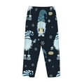 thumbnail image 5 of Disketp Gnome And Snowflakes Print Women'S Comfy Pajama Pants Casual Drawstring Palazzo Lounge Wide Leg Pants, 5 of 9