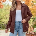 thumbnail image 2 of AELand Women's Oversized Leather Jackets Faux Suede Fall Fashion Motorcycle Coats Winter Outerwear, 2 of 6