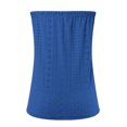 thumbnail image 6 of Otntypg Women's Crochet Tube Tops Cute Summer Solid Color Bandeau Tank Casual Strapless Blouse Off The Shoulder Tunic Shirts Blue XL, 6 of 6